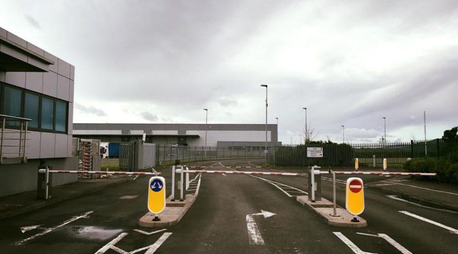 barriers in front of commercial building
