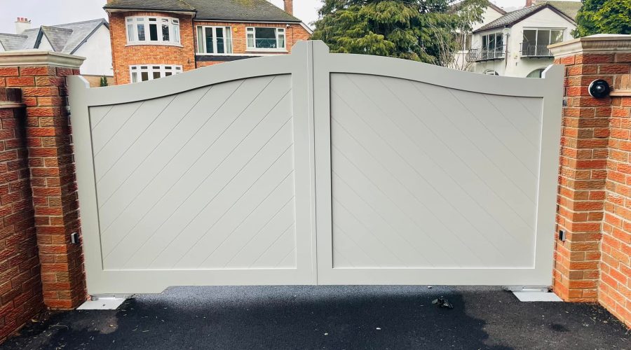 white gate to private residence