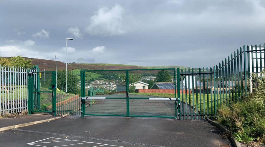 Green Gate Security With Spikes