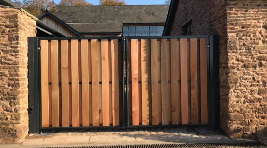 Slated Gate In Front Of Cottage